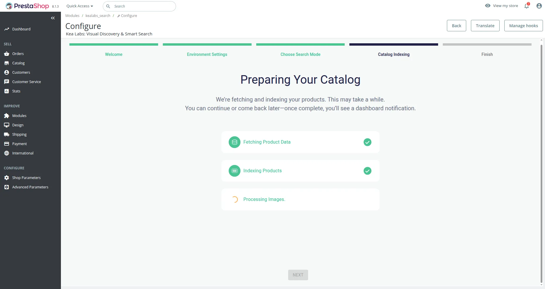Wizard - Step 4: Processing